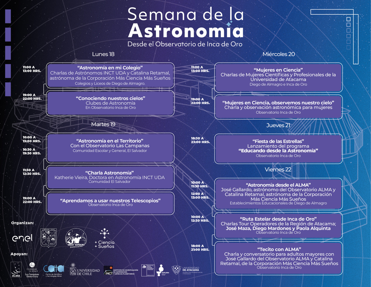 Semana de la astronomía desde el Observatorio Inca del Oro