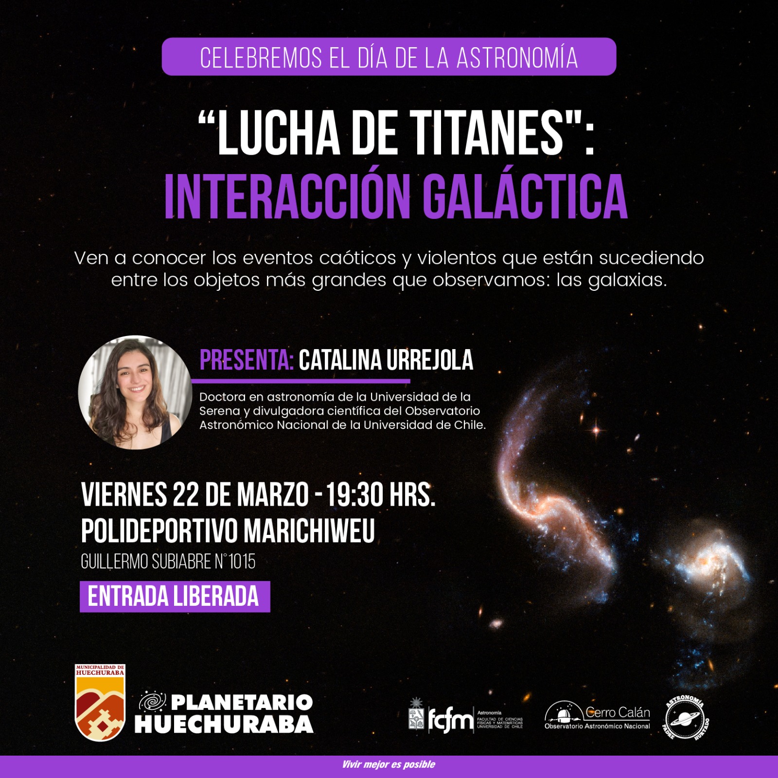 Charla: «Lucha de titanes»: Interacción galáctica